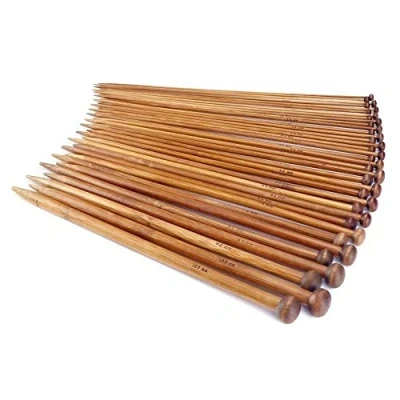 Afbeelding van JZK 14 Inch, 18 verschillende maten (2MM 10MM) Premium Collectie Set Haak Kit van 36 Single Point Bamboe Breinaalden