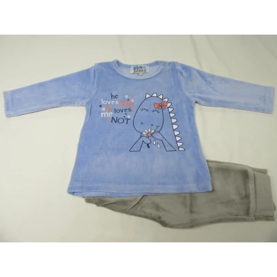 Afbeelding van Wiplala pyjama Jen &amp; James Velour Meisje Dino 18 maand 86