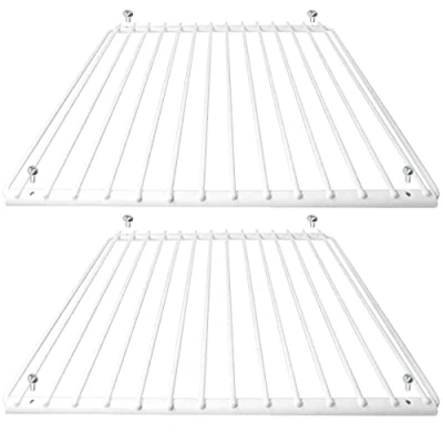 Afbeelding van SPARES2GO Universele verstelbare uitschuifbare koelkast plank vriezer planken (Pack van 2, wit kunststof gecoat)