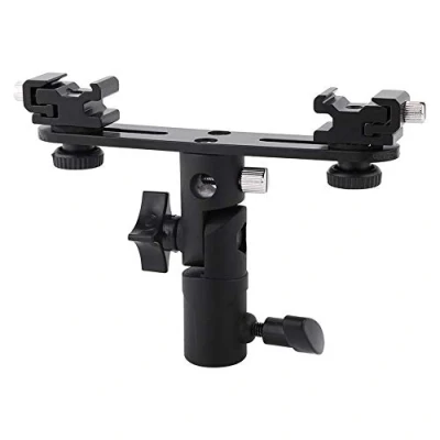 Afbeelding van Dual Flash Bracket, Hot Shoe T Type Swivel Camera Speedlite Licht Stand met Paraplu Reflector Houder 1/4 &quot;3/8&quot; Mount voor Foto Video Fotografie
