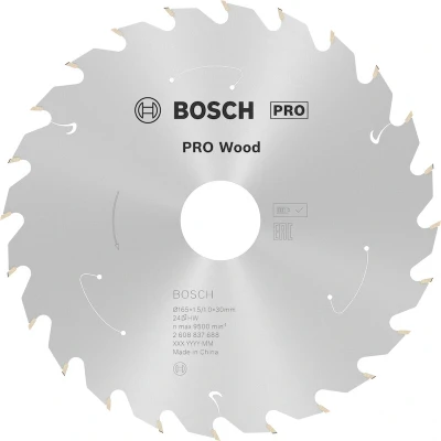 Afbeelding van Bosch Accessories 2608837688 Hardmetaal cirkelzaagblad 165 x 30 mm Aantal tanden: 24 1 stuk(s)