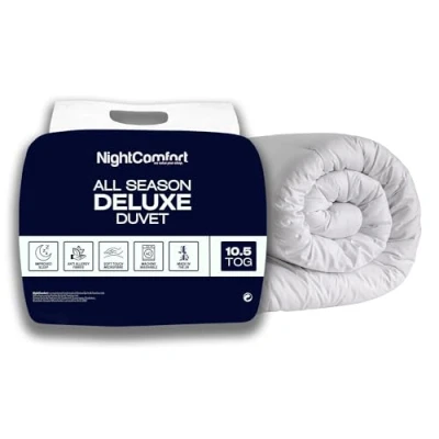 Afbeelding van Night Comfort All Season Deluxe Feels Like Down Anti Allergy 10,5 Tog Dekbedovertrek 100% microvezel hoes gevuld met dikke Ultra Bounce Hollowfibre Quilt, dubbel