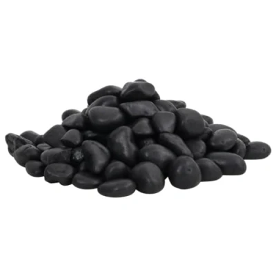 Afbeelding van vidaXL Kiezelstenen gepolijst 2 5 cm 25 kg zwart