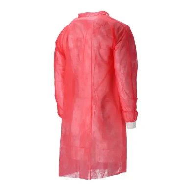 Afbeelding van Bezoekersjassen CMT Bezoekersjas PP Non Woven met Drukknopen Rood Maat XL