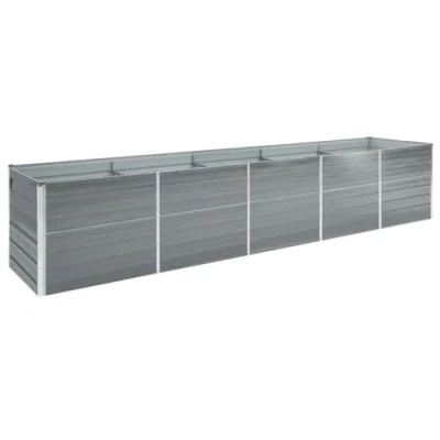 Afbeelding van vidaXL Plantenbak 400x80x77 cm gegalvaniseerd staal grijs