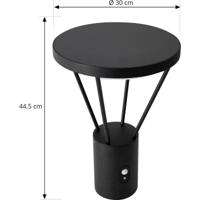 Afbeelding van Lucande Solar buitenverlichting Gegoten aluminium H: 44.5 cm zandzwart