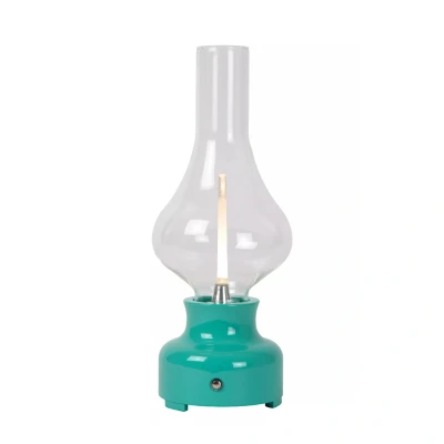 Afbeelding van Lucide JASON Oplaadbare Tafellamp Accu/Batterij LED Dimb. 1x2W 3000K 3 StepDim Turkoois