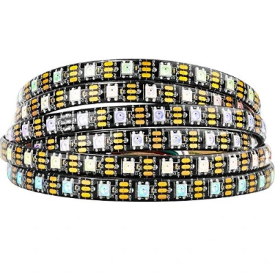 Afbeelding van BTF LIGHTING WS2812b 60leds/Pixels/m Waterdichte IP65 Zwarte PCB Flexibele Individueel Adresseerbare Strip Licht Droom Kleur DC5V 10ft 5m