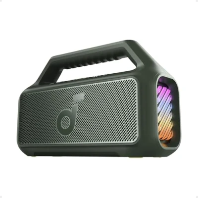 Afbeelding van soundcore Boom 2 Draagbare bluetooth luidspreker, 80 W, booming geluid met subwoofer en BassUp 2.0, 24 uur, IPX7, ledlicht, USB C, gepersonaliseerde EQ, voor outdoor, camping, strand tuin
