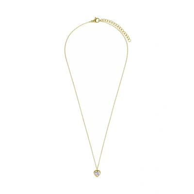 Afbeelding van Lucardi Dames Stalen goldplated Ketting vintage wit hart Staal Goudkleurig 45 cm