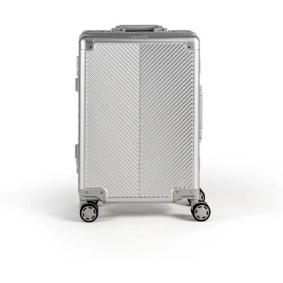 Afbeelding van Licenty Handbagage Koffer Zilver Reiskoffer Aluminium met wielen TSA Kofferslot