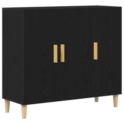 Afbeelding van vidaXL Sideboard Zwart Eiken Bewerkt Hout Middelgroot