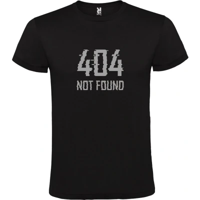 Afbeelding van Zwart T Shirt met “ 404 not found logo Zilver Size XXXXL