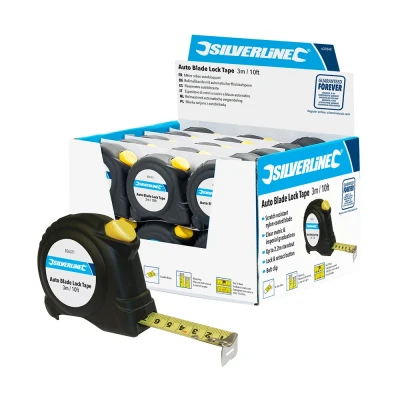 Afbeelding van Silverline Rolmaten met Automatische Vergrendeling Lengte 3 meter x 16 mm 30 stuks