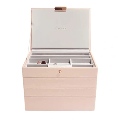 Afbeelding van Stackers blozen roze klassieke medium sieradendoos, set van 4