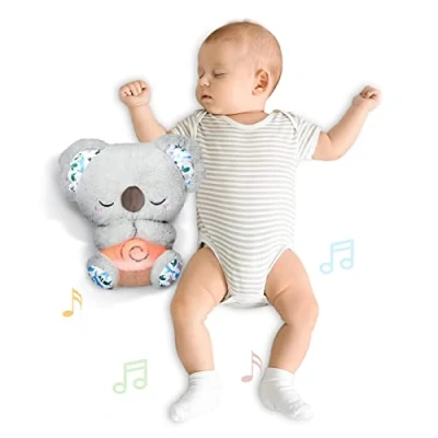 Afbeelding van auby Soothe &#039;n&#039; Cuddle Koala, pluche speelgoed met 10 slaapliedjes, lichten en ritmische ademhalingsbewegingen, cadeaus voor jongens meisjes van 0 1 2 3 4 5 jaar, FR461553