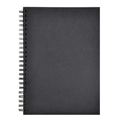 Afbeelding van Clairefontaine Ref 134254C Goldline Wirebound Pad (64 Ivory Sheets) A4 formaat, 140gsm papier, portretlay out zwarte omslag geschikt voor droge technieken