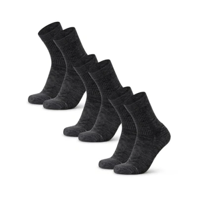 Afbeelding van DANISH ENDURANCE Wandelsokken, Lichtgewicht Merino Wollen Zomer Anti Blaar, Unisex, 3 Paar, Grijs, 48 51