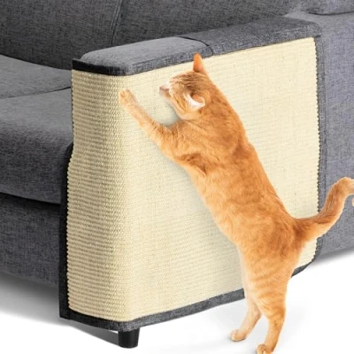 Afbeelding van Navaris katten krabmat Bescherming van meubels Voor banken en stoelen Krabbescherming de linkerkant Donkergrijs