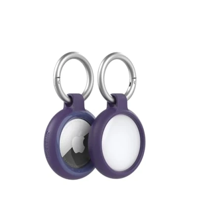 Afbeelding van OtterBox Sleek Series hoes voor AirTag, schokbestendig, valbestendig, ultradun, robuust, dunne beschermende Apple AirTags, inclusief karabijnhaak, Purper