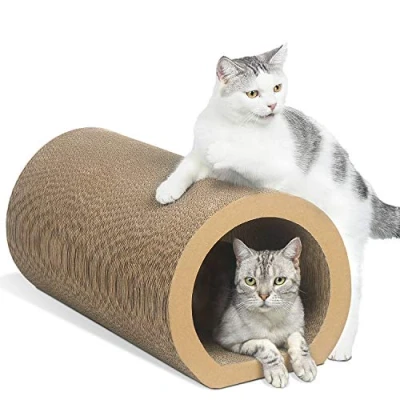 Afbeelding van Aibuddy Kattenkrabber Tunnel Krabpad Bed Lounge met Catnip, duurzaam karton &amp; constructie (50 x 33x 30,5 cm)