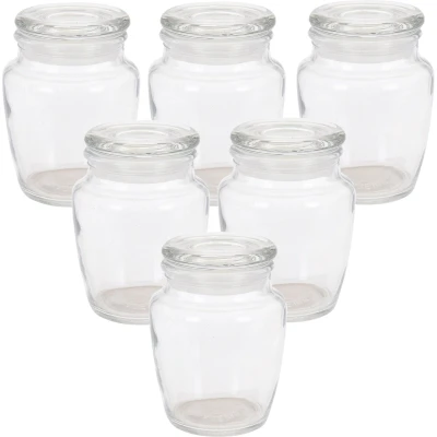 Afbeelding van Kruidenpotjes/voorraadpotjes 18x stuks glas transparant 150 ml Voorraadpot