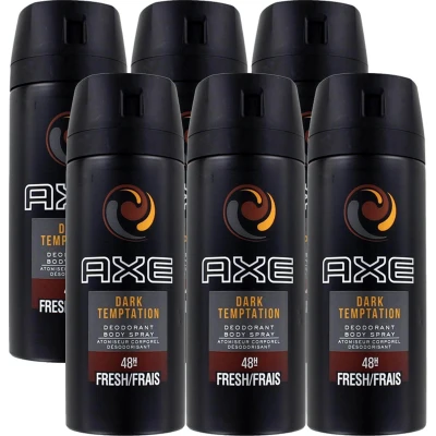 Afbeelding van 6x Axe Dark Temptation Deospray 150ml kopen? Nu in de aanbieding bij Voordelig