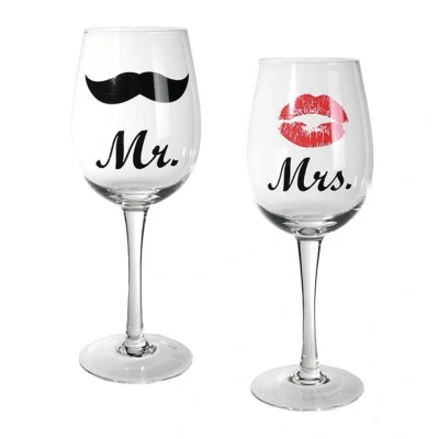 Afbeelding van Mr. En Mrs. Wijnglazen (set van 2) Out Of The Blue