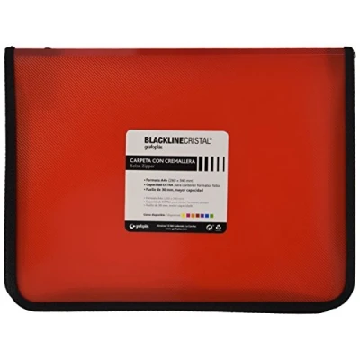 Afbeelding van Grafoplas 4800651 schrijfmap met ritssluiting, rood, A4 +