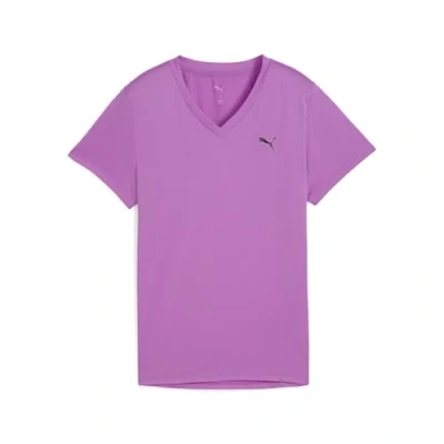 Afbeelding van Puma Essential Vneck TEE Tshirt basic, Dames, Maat: XS, Wild berry