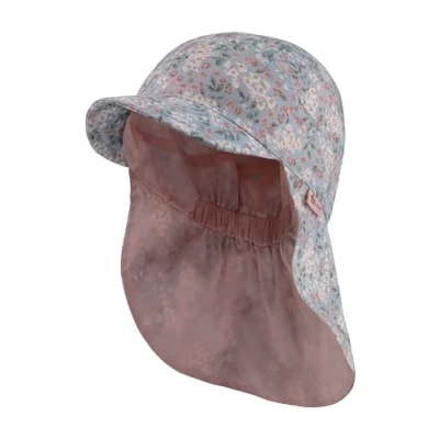 Afbeelding van Sterntaler Peaked cap met nekbescherming bloemen ecru