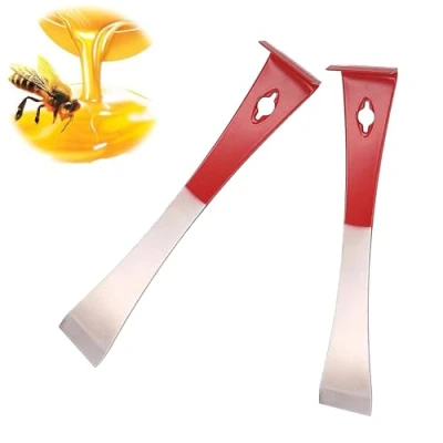 Afbeelding van Ltsbaed Bijenkorf Schraper Tool Rvs Voor Imkers Frame Bijenteelt Apparatuur Imker Rood Zilver 2 stuks