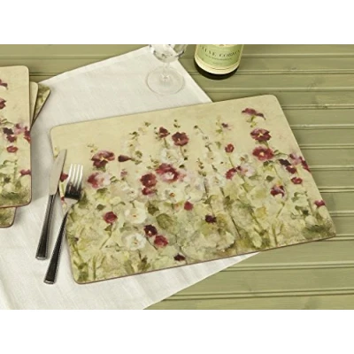 Afbeelding van Creative Tops Wine Premium placemats met kurkrug, dicht hout, meerkleurig, grote placemats, set van 4