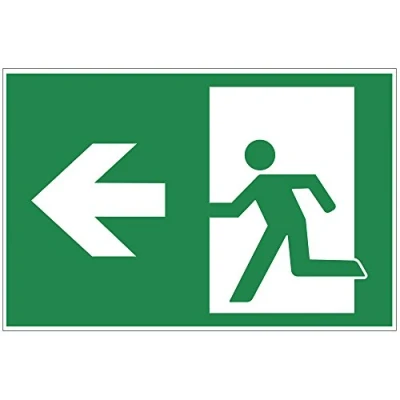 Afbeelding van Bord&quot;Nooduitgang&quot; links Exit van aluminium/Dibond 300x200 mm 3 dik