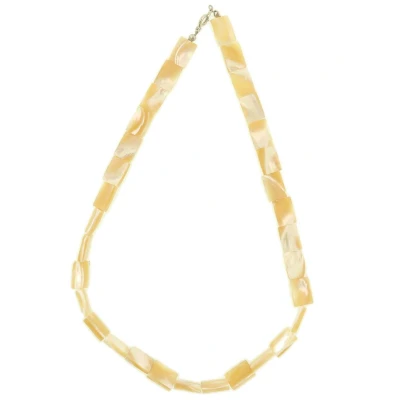 Afbeelding van Behave Schelpen ketting bèige crème kleur 44 cm