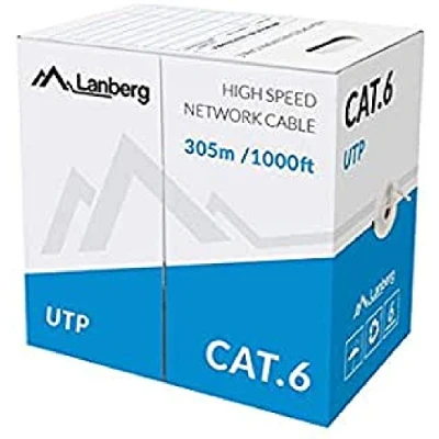 Afbeelding van Stevige UTP netwerkkabel categorie 6 Lanberg LCU6 10CC 0305 S 305 m Grijs