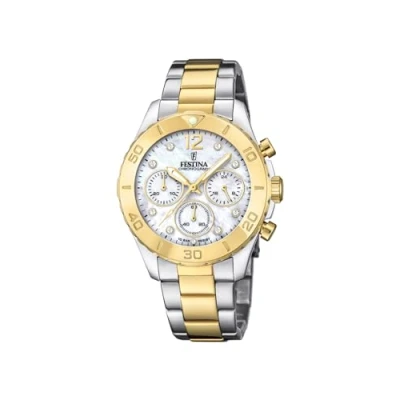 Afbeelding van Festina Mineralglas Chronograaf, Dames, Maat: One Size, Silberfarben