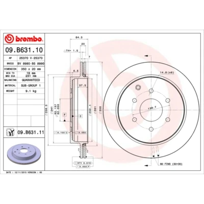 Afbeelding van Brembo Remschijf 09.B631.11