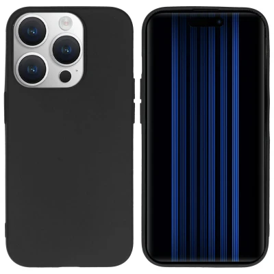 Afbeelding van Apple iPhone 15 Pro Hoesje Siliconen en TPU (zacht) iMoshion Softcase/Backcover Zwart Telefoonhoesje