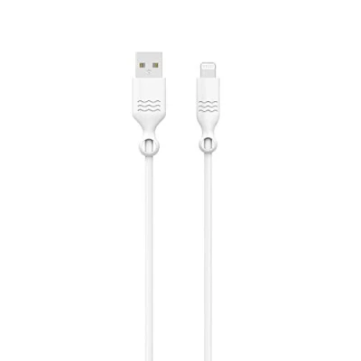 Afbeelding van Ecologische lightning kabel intensiteit 2,4A 2m recyclebaar Just Green wit