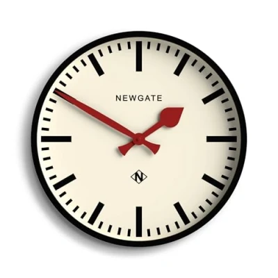 Afbeelding van NEWGATE® Universele Wandklok Wandklokken Ronde Klok Keukenklok Klokken voor Woonkamer Kantoorklok Stationsklok Diepe Rechte Kast Marker Dial (zwart)