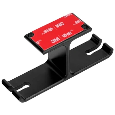 Afbeelding van Belle Vous Black Under Desk Headphone Holder Mount Metal Adhesive or Screw In Hanger Hook Dual Headset Stand for Universal Gaming Headphones and Earphones Shelf Clip