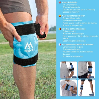 Afbeelding van Flexibel Knie Ijspak voor Verlichting van Kniepijn en Compressietherapie Herbruikbaar Cold Pack Beenblessures, Gezwollen Knieën, Knieoperaties Artritis Blauwe