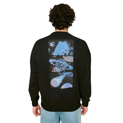 Afbeelding van Trendyol Zwarte Oversized/Wijde Snit Bedrukte Sweatshirt Tmnaw22Sw0407