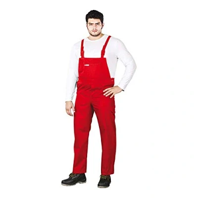 Afbeelding van REIS SM Master Duurzame Beschermende Tuinbroek met Verstelbare Taille en Bretels, Hoogwaardige Polyester Katoenmix, Kleur: Rood, Maat: 54