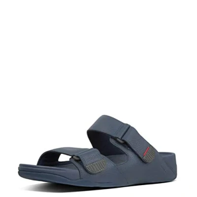 Afbeelding van Fitflop Heren Gogh Moc Slide Lederen Sandaal, Blauw Midnight Navy 399, 39 EU