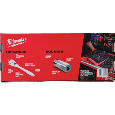 Afbeelding van Milwaukee Accessoires 3/8&quot;;&quot;; Ratel en Doppen Set Foam Inlays 32 delig 4932479825