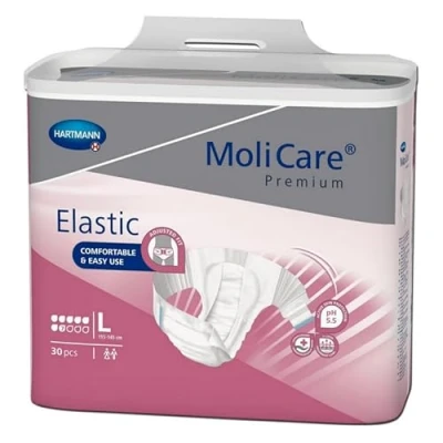 Afbeelding van Molicare Premium Slip Elastic 7 gouttes Large 6 paquets de 30 protections