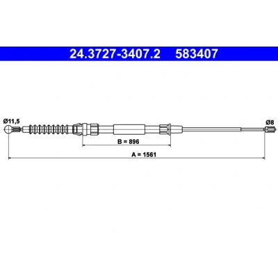 Afbeelding van Ate Handremkabel 24.3727 3407.2