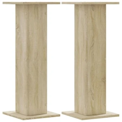 Afbeelding van Speakerstandaards 2 st 30x30x80 cm bewerkt hout sonoma eiken